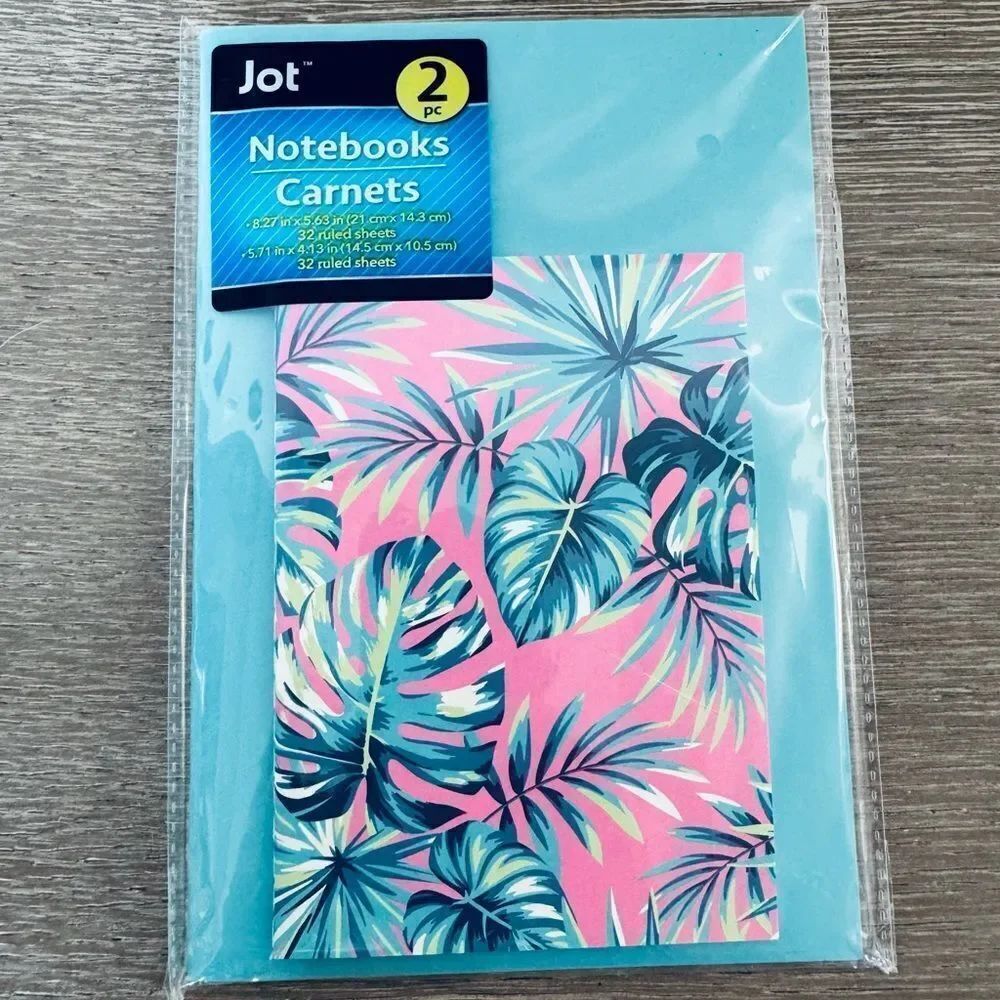 Tropical Monstera Swiss Cheese Plant Leaves Print Notebook Bundle 2-pc Set